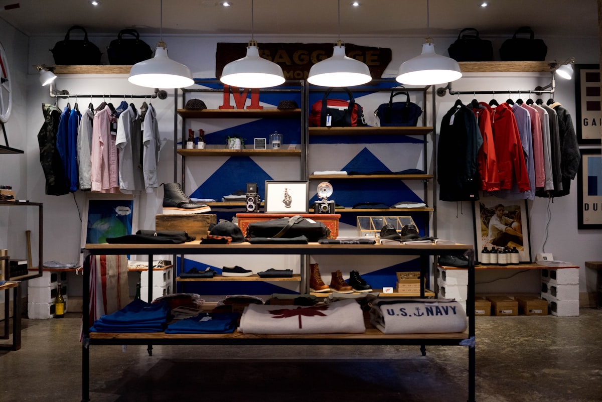 Interior of a modern fashion retail store